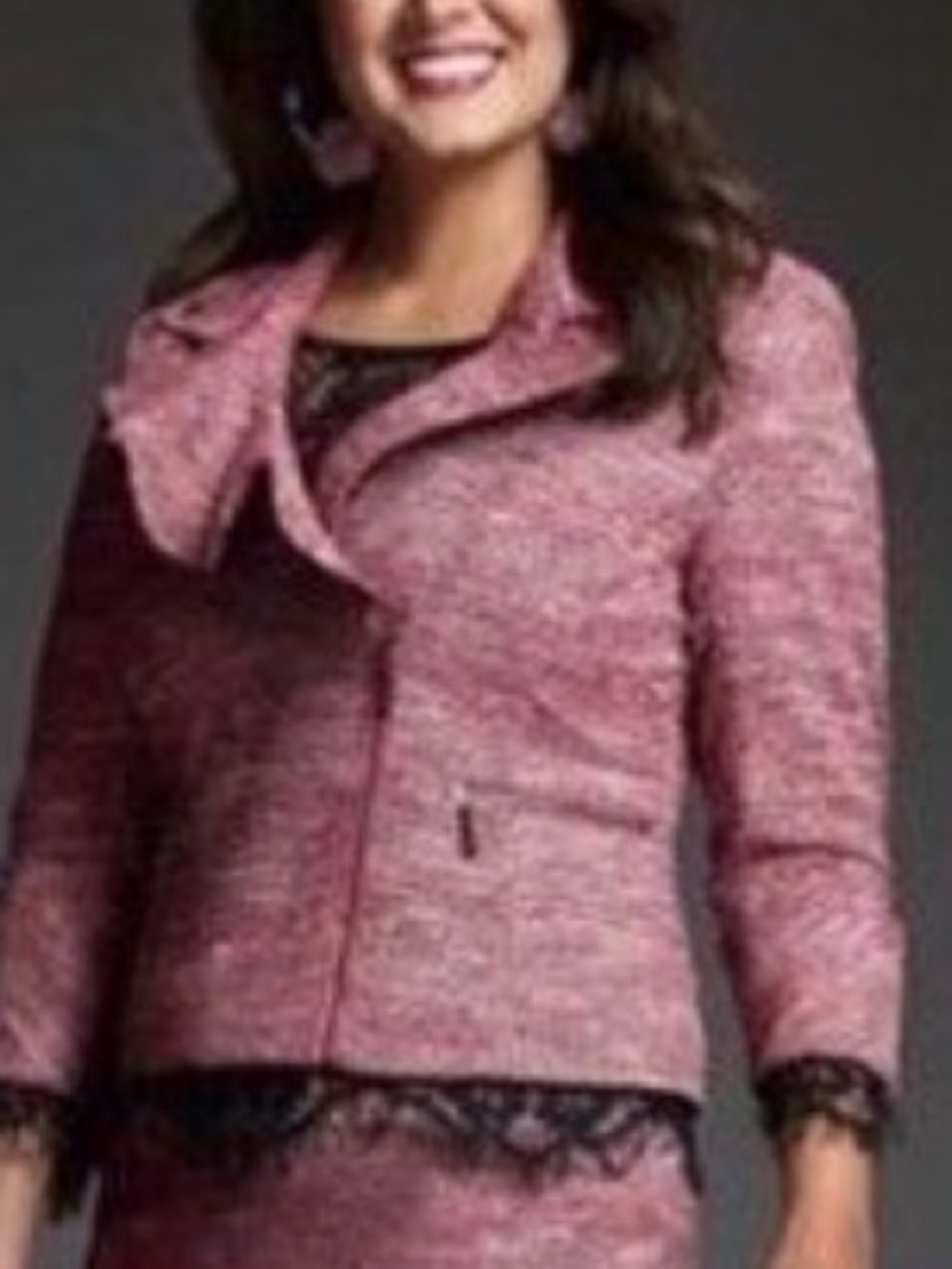 Nicole Miller for Mary Kay Designed Tweed Moto Style Blazer